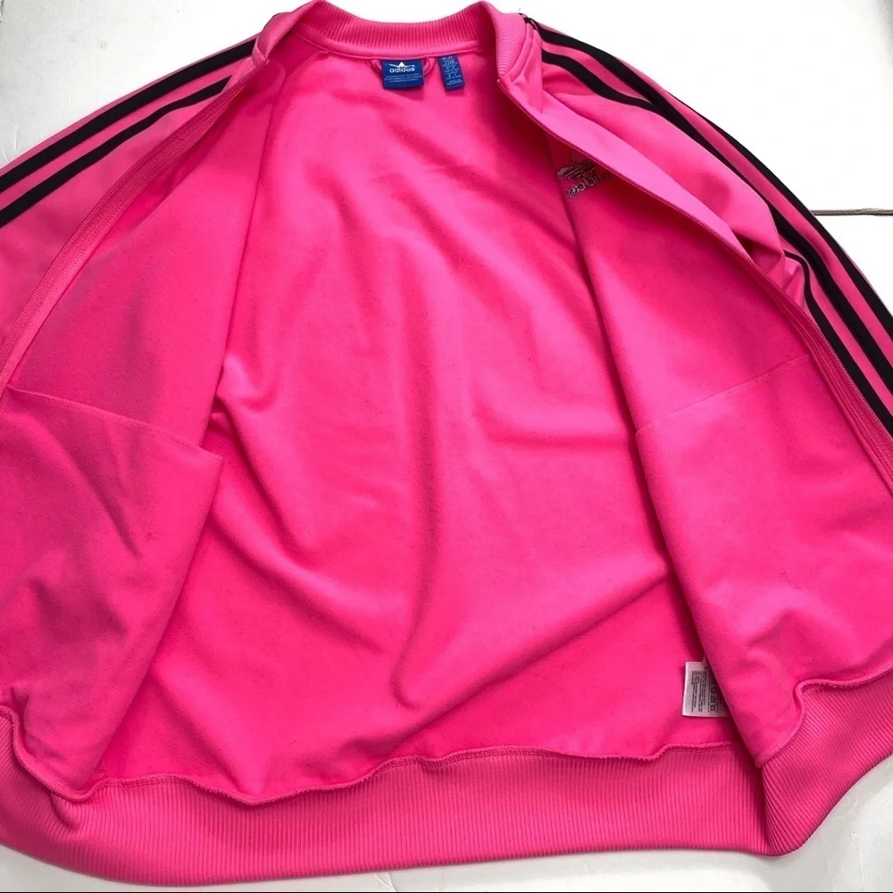 Adidas 3-Strip Zip up Truck Jacket Neon Pink